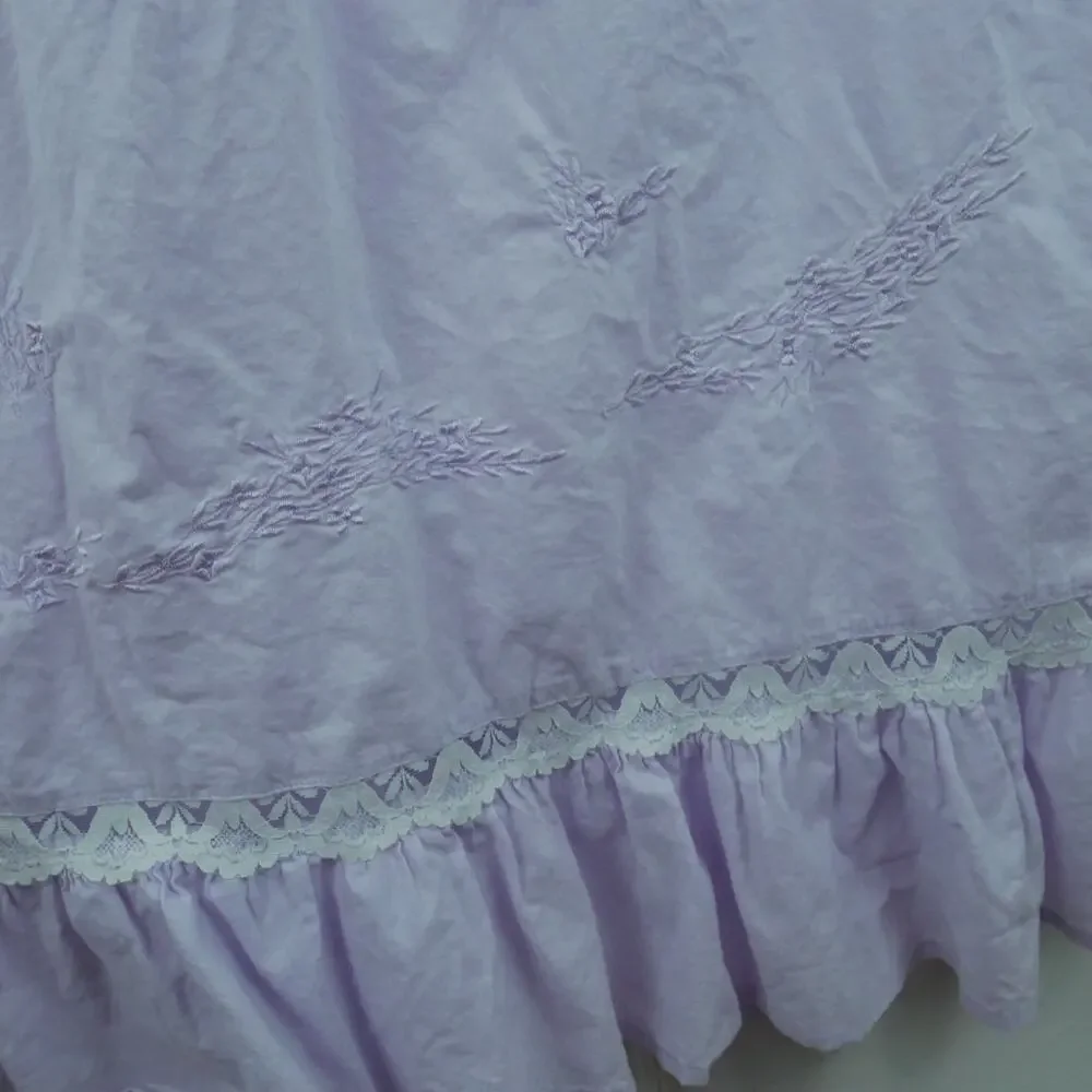 Vintage Small Nightgown Pastel Purple Grannycore Prairie Modest Cottagecore 90s - Picture 10 of 12